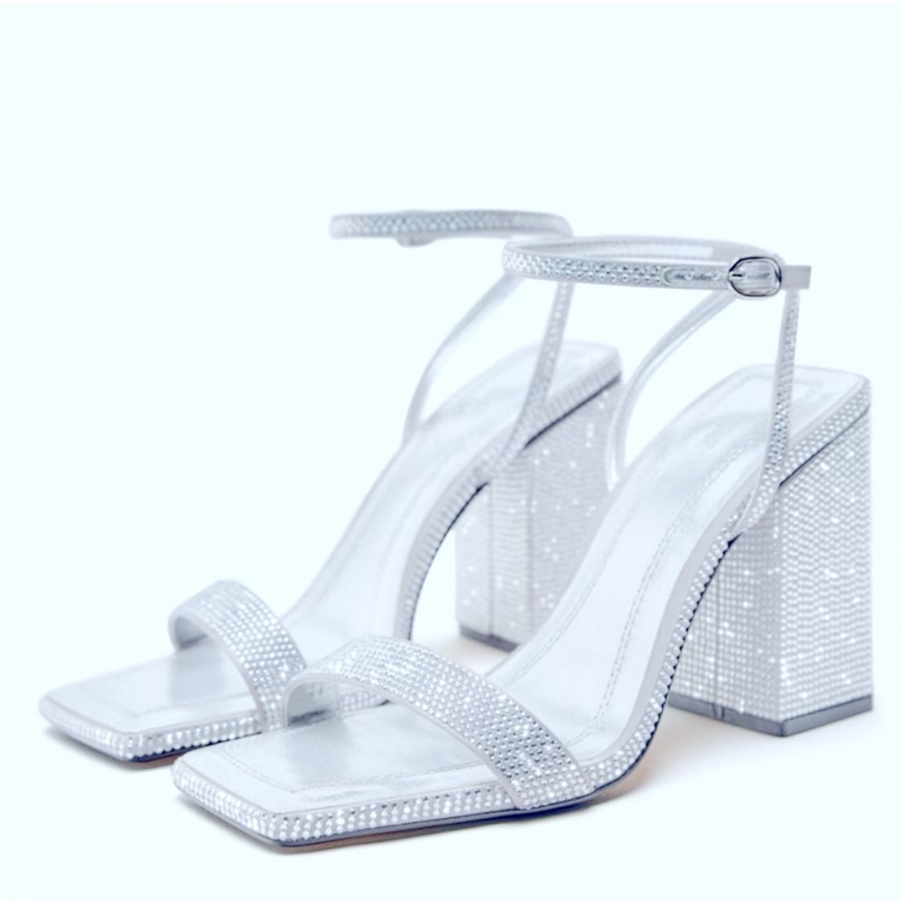 Zara rhinestone heels